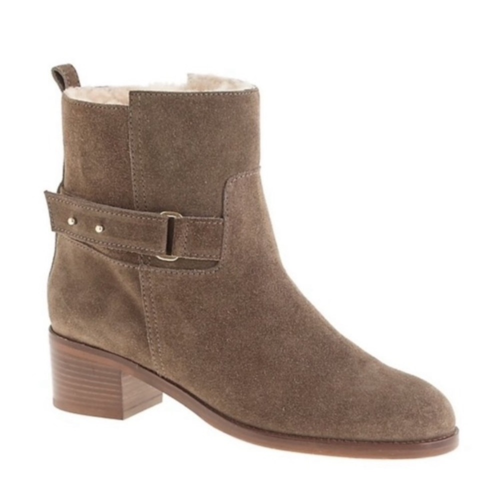 J. Crew gray shearling Ankle Boots